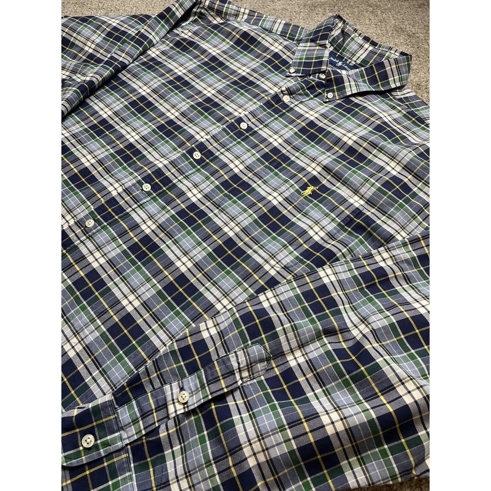 Polo Ralph Lauren Men's‎ XXL 2XL Big Button Up Long Sleeve Pocket Shirt Plaid